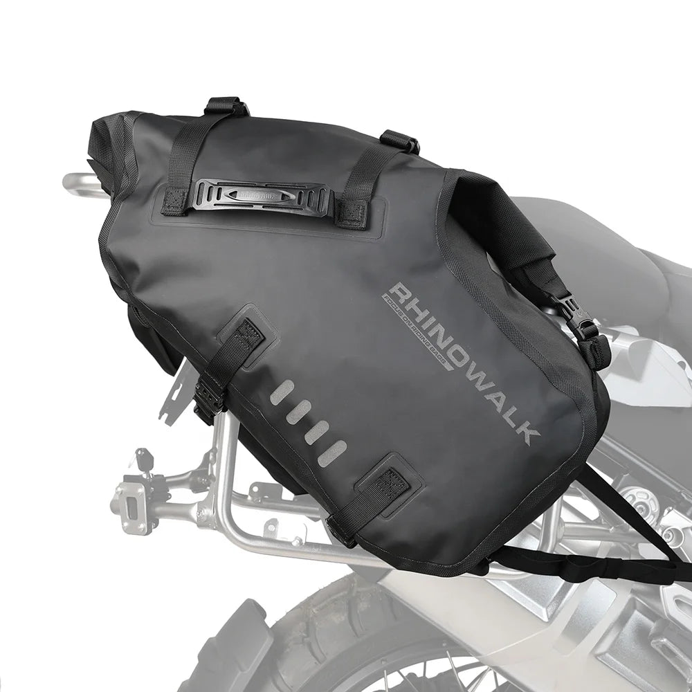 Rhinowalk  Motorcycle Waterproof Saddle Bag 48L Bike Tail Seat Luggage for Off/On Road ADV Long Distance Touring