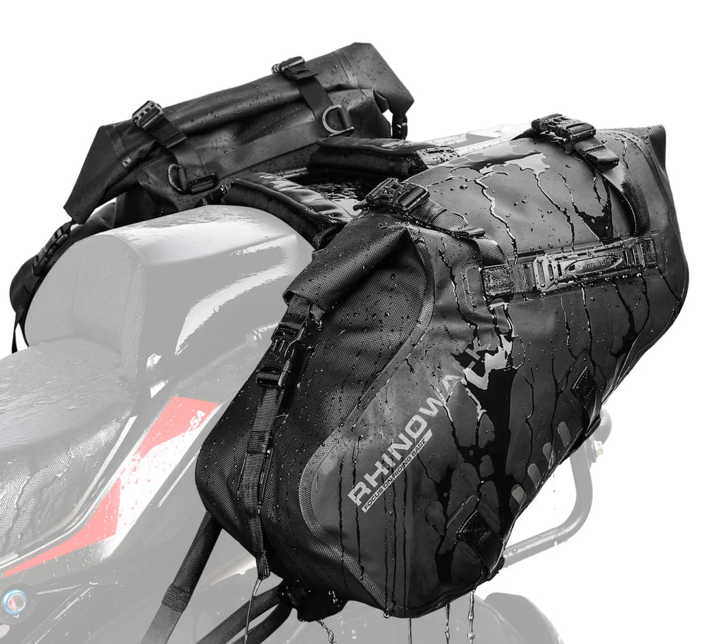 Rhinowalk  Motorcycle Waterproof Saddle Bag 48L Bike Tail Seat Luggage for Off/On Road ADV Long Distance Touring