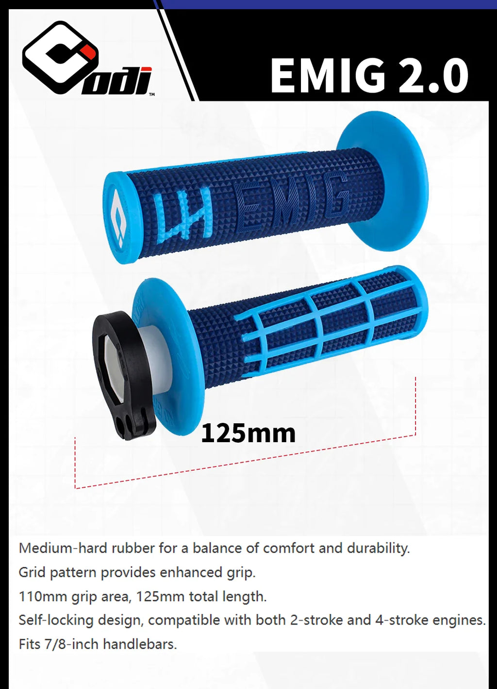 ODI Motorcycle Universal Grips 7/8" 22mm Hand Grip Snap-on Cam Lock-on Grips Handlebar Grips For KTM CRF SXF EXC Motocross