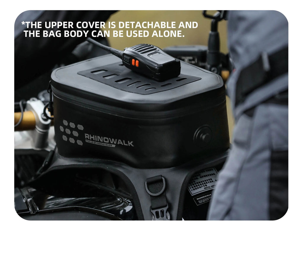 Rhinowalk Tank Bag 5.6L – Carcasa Rígida, Impermeable, Soporte Táctil para Teléfono