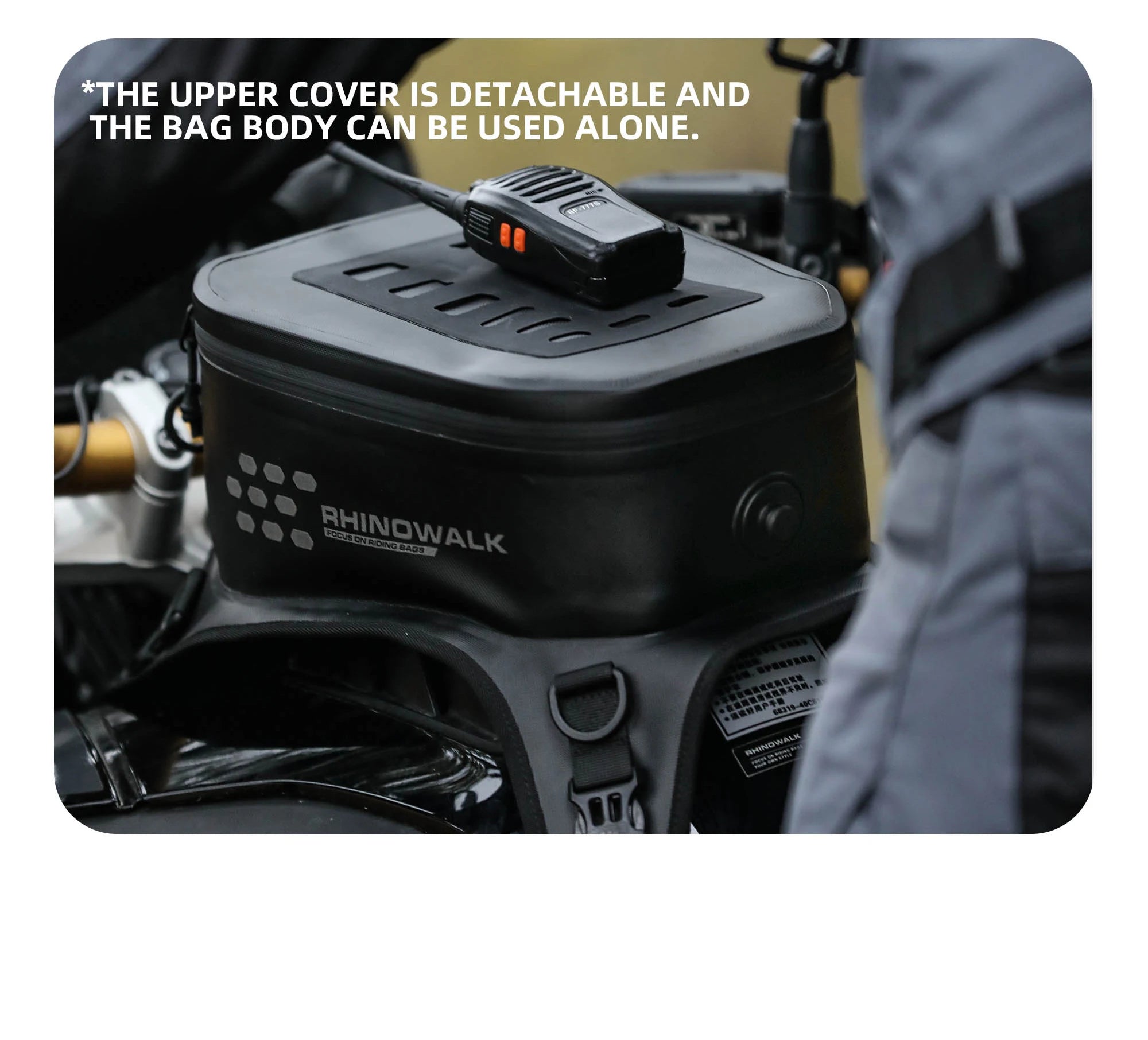 Rhinowalk Tank Bag 5.6L – Carcasa Rígida, Impermeable, Soporte Táctil para Teléfono