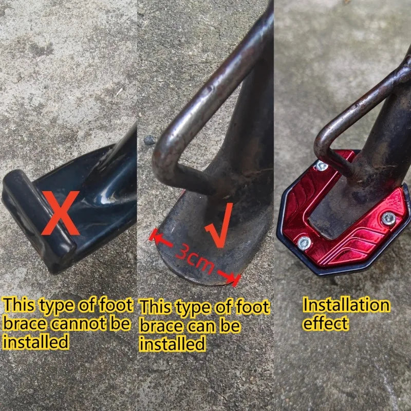Base de Extensión para Pata Lateral de Moto | Kickstand Extender