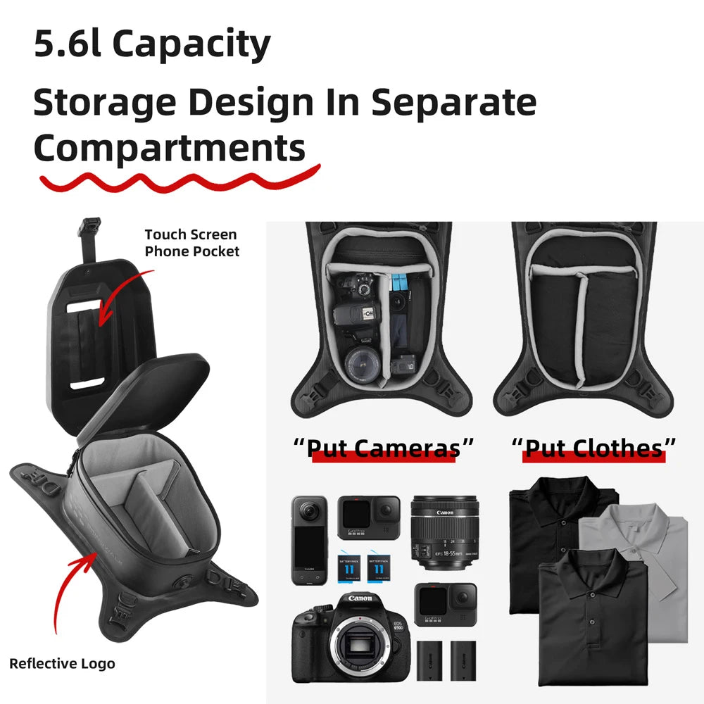 Rhinowalk Tank Bag 5.6L – Carcasa Rígida, Impermeable, Soporte Táctil para Teléfono