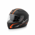 Casco Integral Accesible MOTO66 negro con detalles naranja