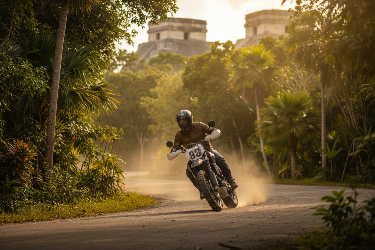 Motorcycle in Yucatan Peninsula